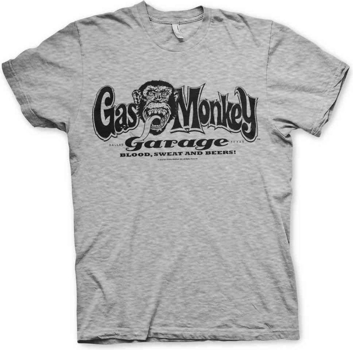 Gas Monkey Garage Heren Tshirt -S- Logo Grijs