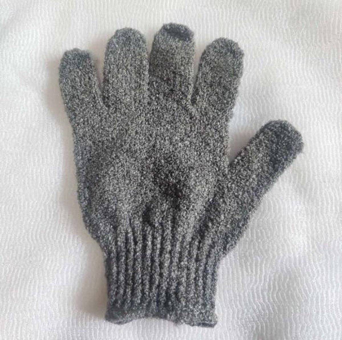 1 Stuk - Scrubhandschoen - Washandje - Scrub handschoen - Grijs - Handschoen om mee te scrubben - Huidverzorging - Scrubhandschoen voor onder de douche - Douchehandschoen - Washandje met scrub -