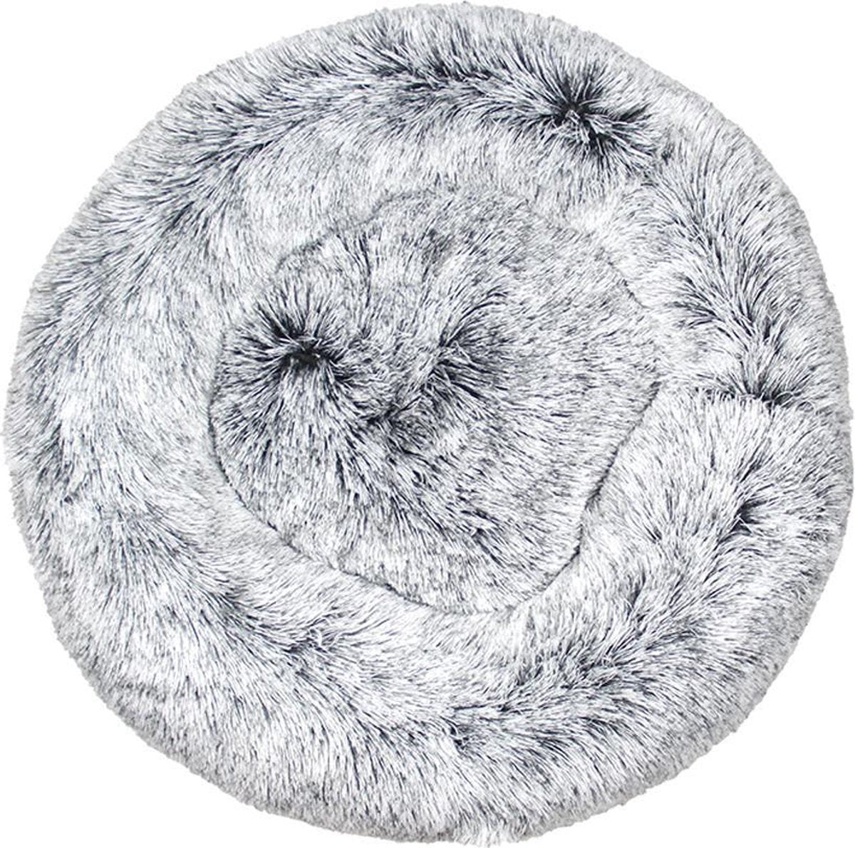 BEESSIES® donut hondenmand/hondenkussen 100 cm - grijs wit - huisdierbed  hondenbed - hond kussen mand