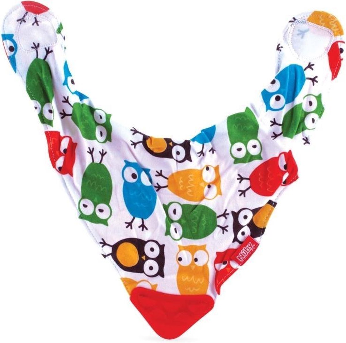 Nuby Slabbetje Bijthoek Junior 22 Cm Katoen Rood