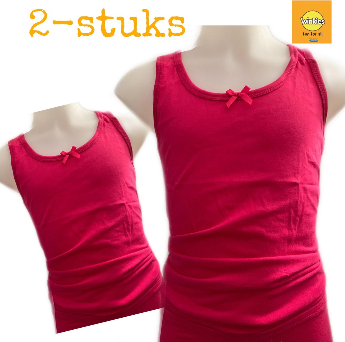 meisjes Hemdje 2-stuks fuchsia 110/116