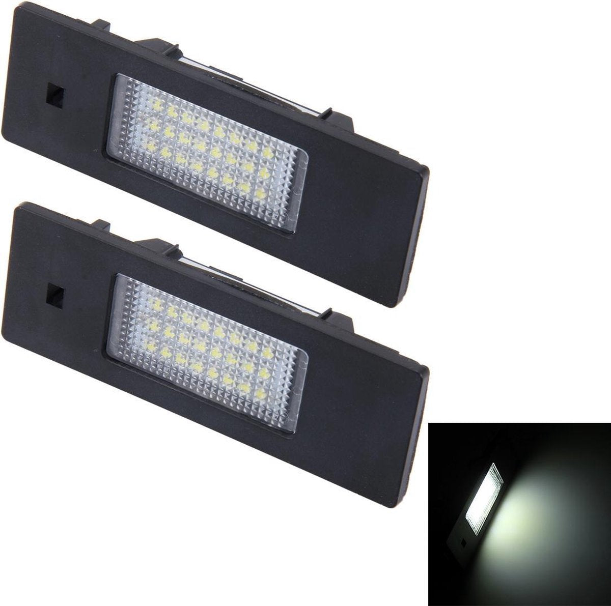 2 STKS Kentekenplaatverlichting met 24 SMD-3528 Lampen voor BMW E87 (Wit Licht)