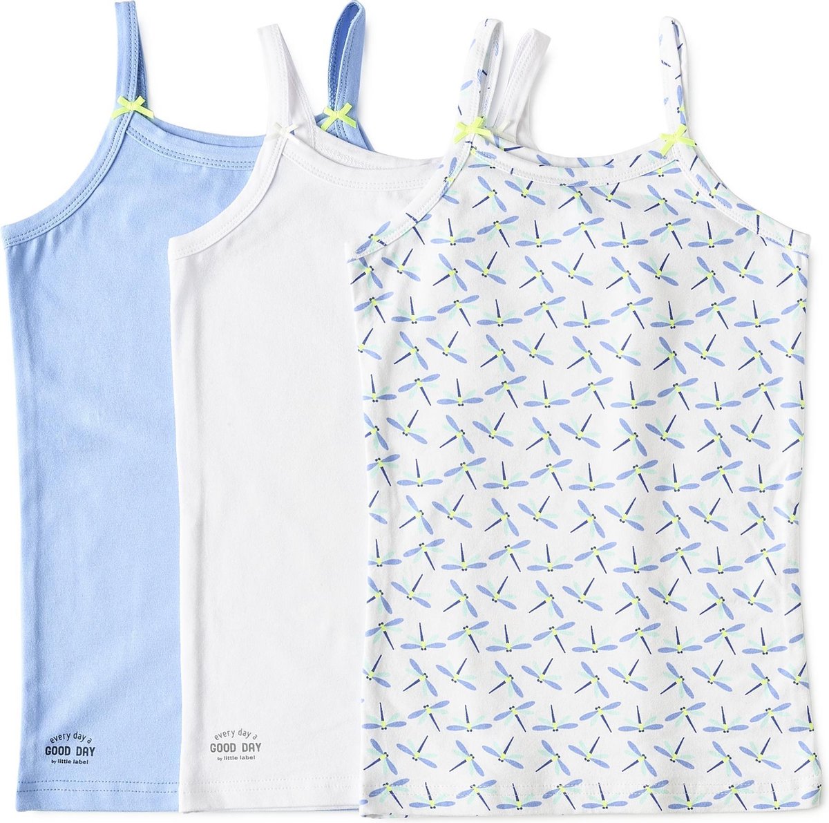 Little Label | meisjes hemd - 3 stuks | blauw