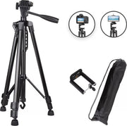 HiCHiCO  model 3366 Smartphone Tripod Camera Statief 143Cm Voor Fotocamera en Smartphone - iPhone - Canon – Nikon - Spiegelreflexcamera Inclusief Bluetooth Remote Shutter