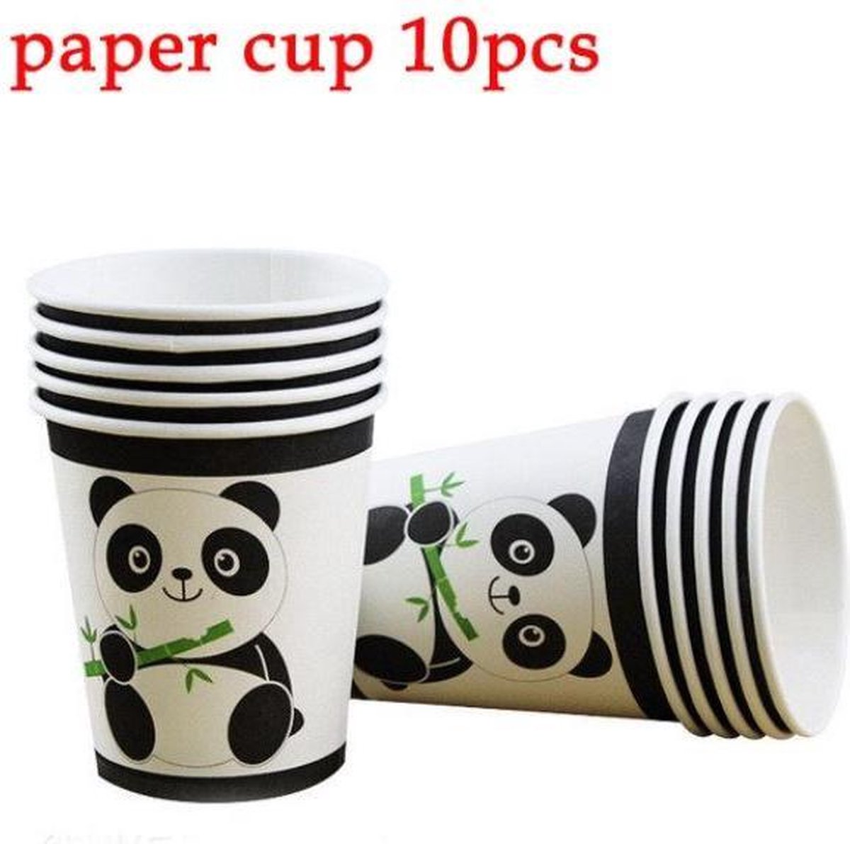 10 stuks kartonnen bekers panda