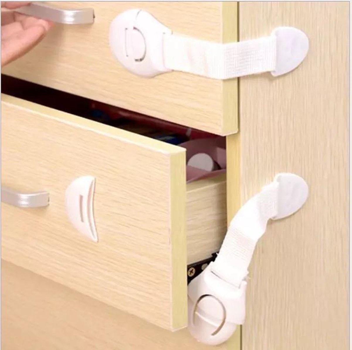 Kind Veiligheidsslot Wit – 4 stuks - Kinderslot Baby - Afsluiten van Kasten