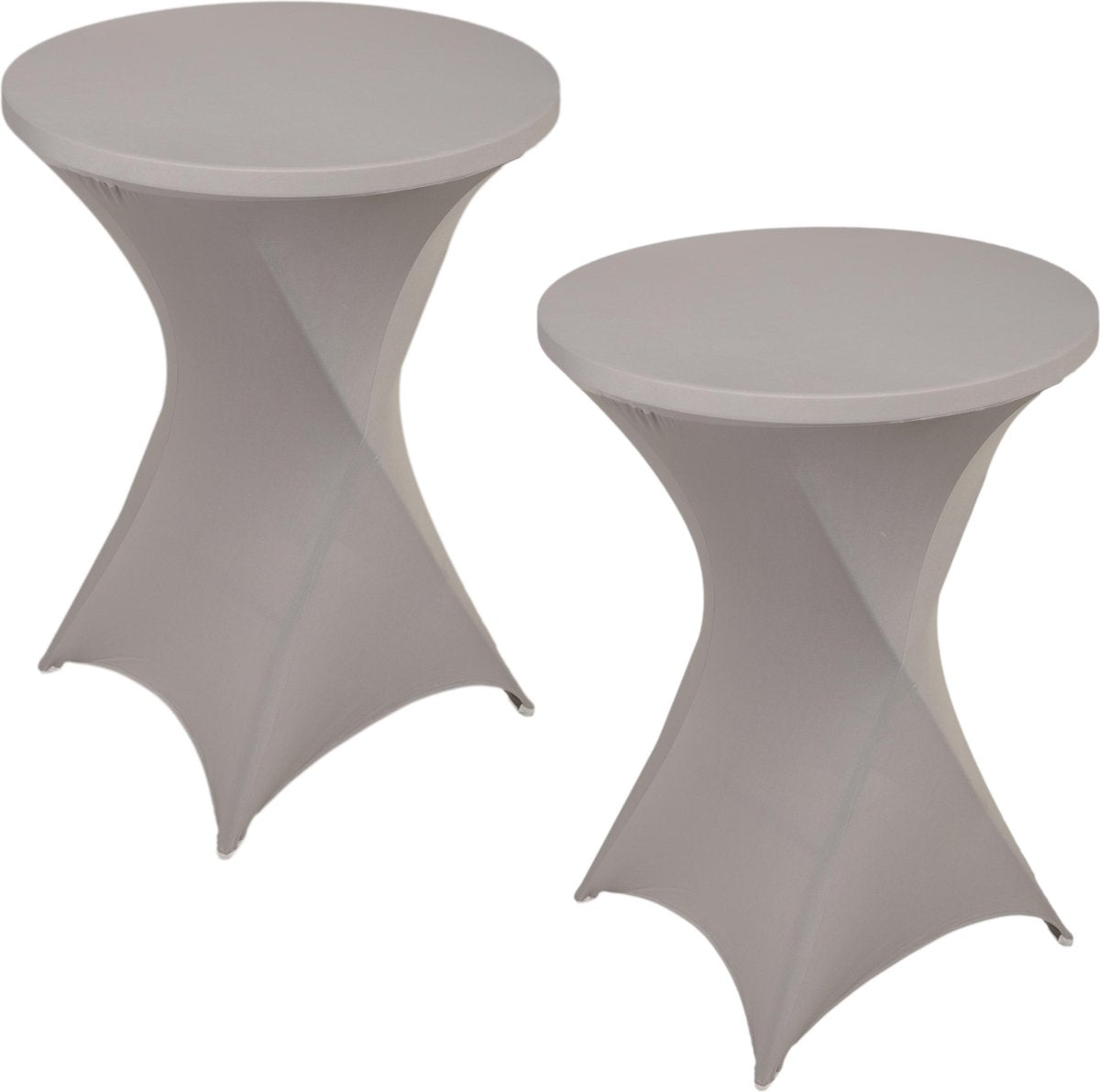 Statafelrok Luxe Licht Grijs x 2 - Statafel Tafelrok - Statafelhoes - Stretch – ∅80 x 110 cm – geschikt voor Horeca Evenementen | Sta Tafel Hoes | Statafel | Staantafelhoes | Cocktailparty | Trouwerij |