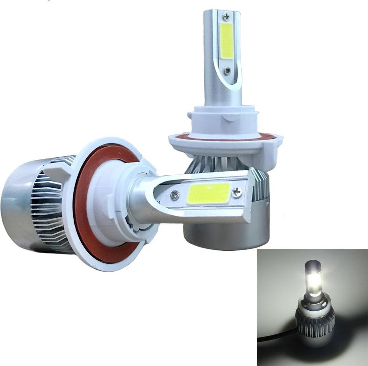 2 STKS C9 H13 18 W 1800LM 6000 K Waterdichte IP68 Auto Auto LED Koplamp met 2 COB LED Lampen