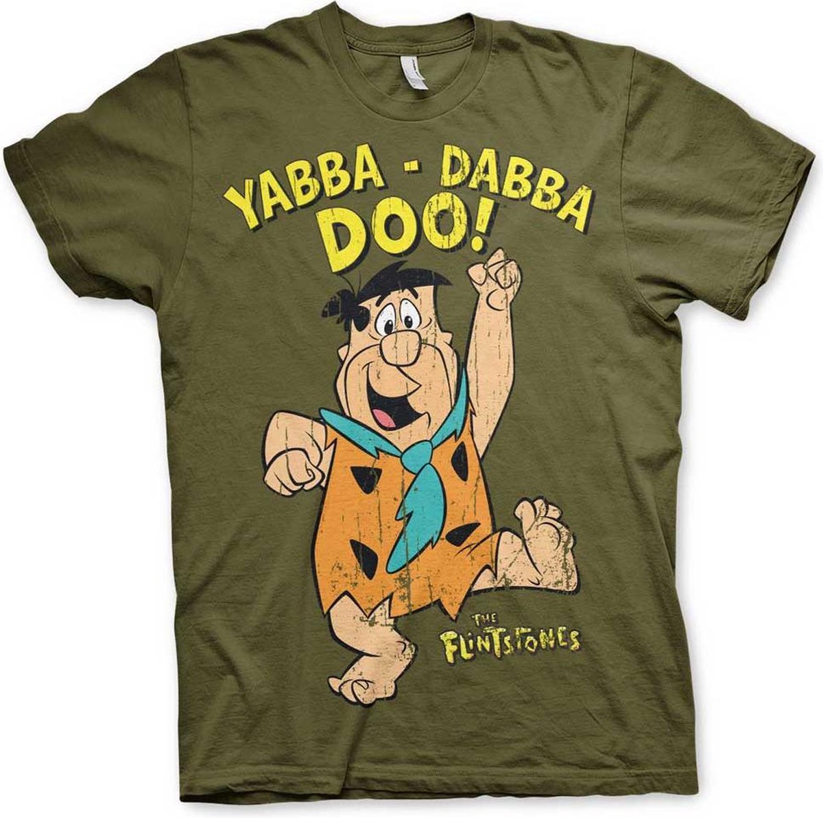 The Flintstones Heren Tshirt -L- Yabba-Dabba-Doo Groen