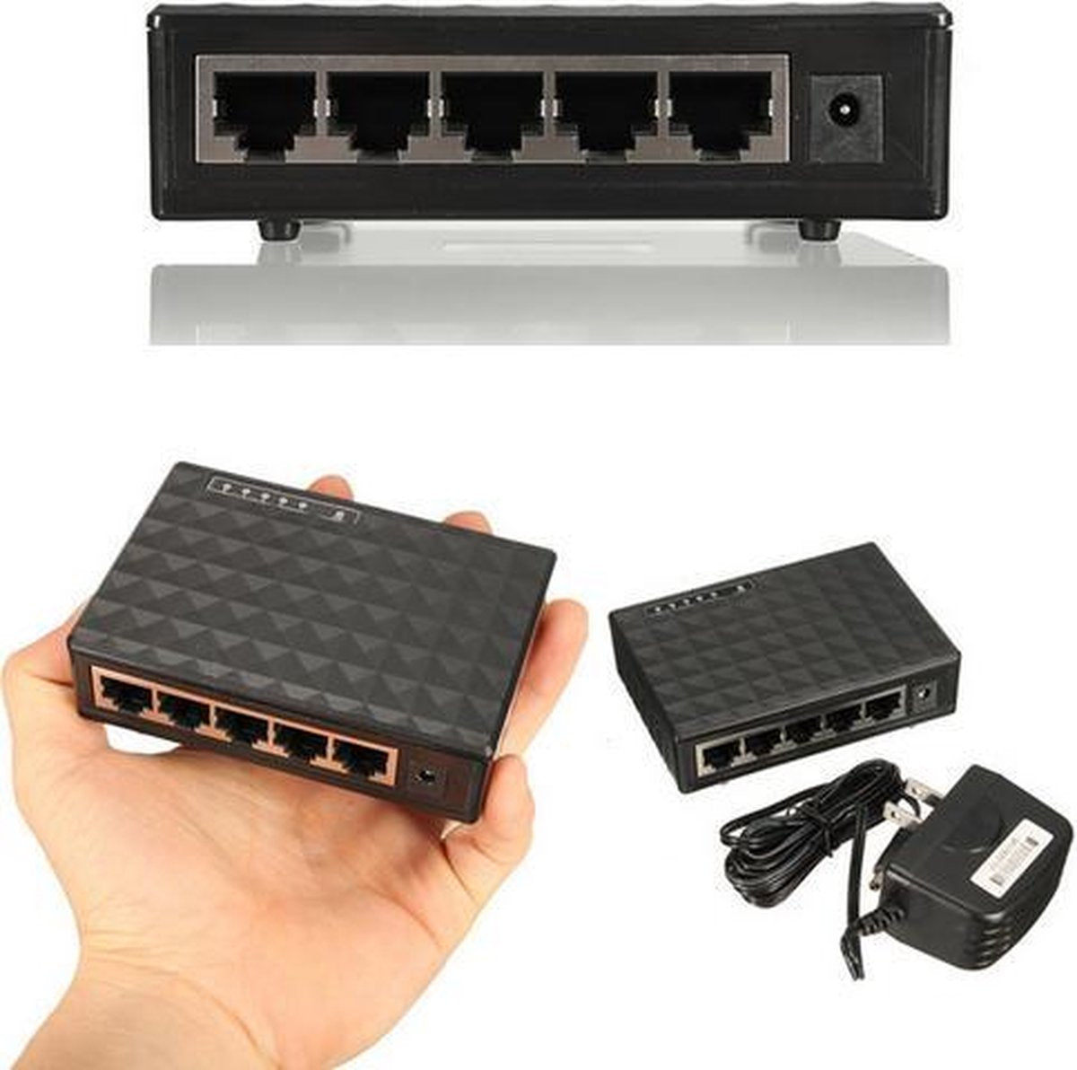 Ethernet poort 5-poorts 10/100/1000Mbps / Ethernet Network Switch Hub / Voeding 220V / HaverCo
