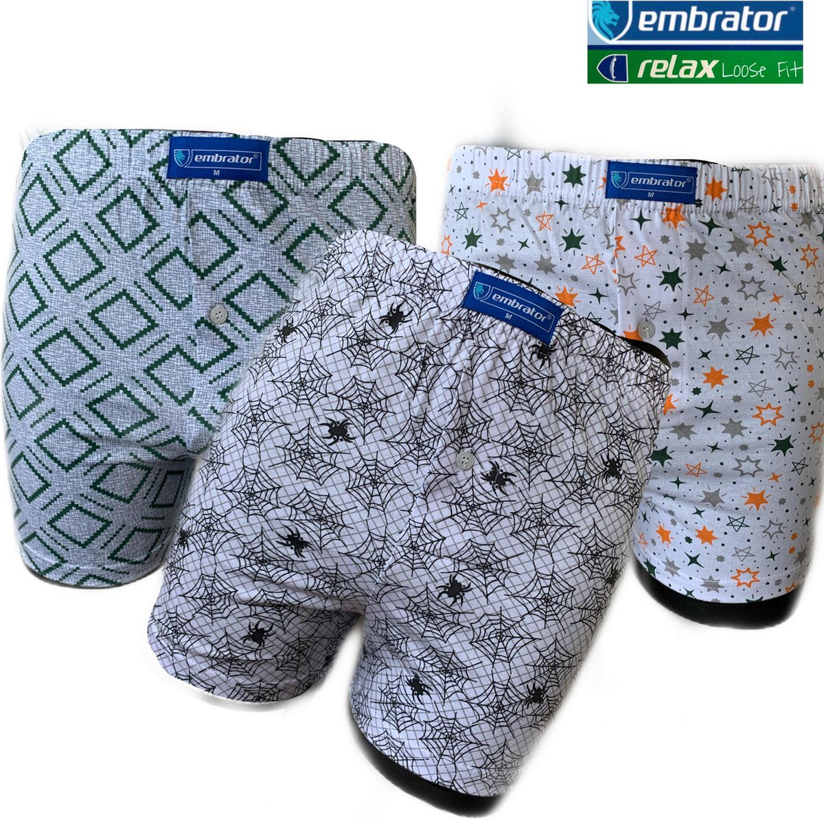 Embrator 3-pack heren Boxershort Loose Fit katoen maat 3XL (312)