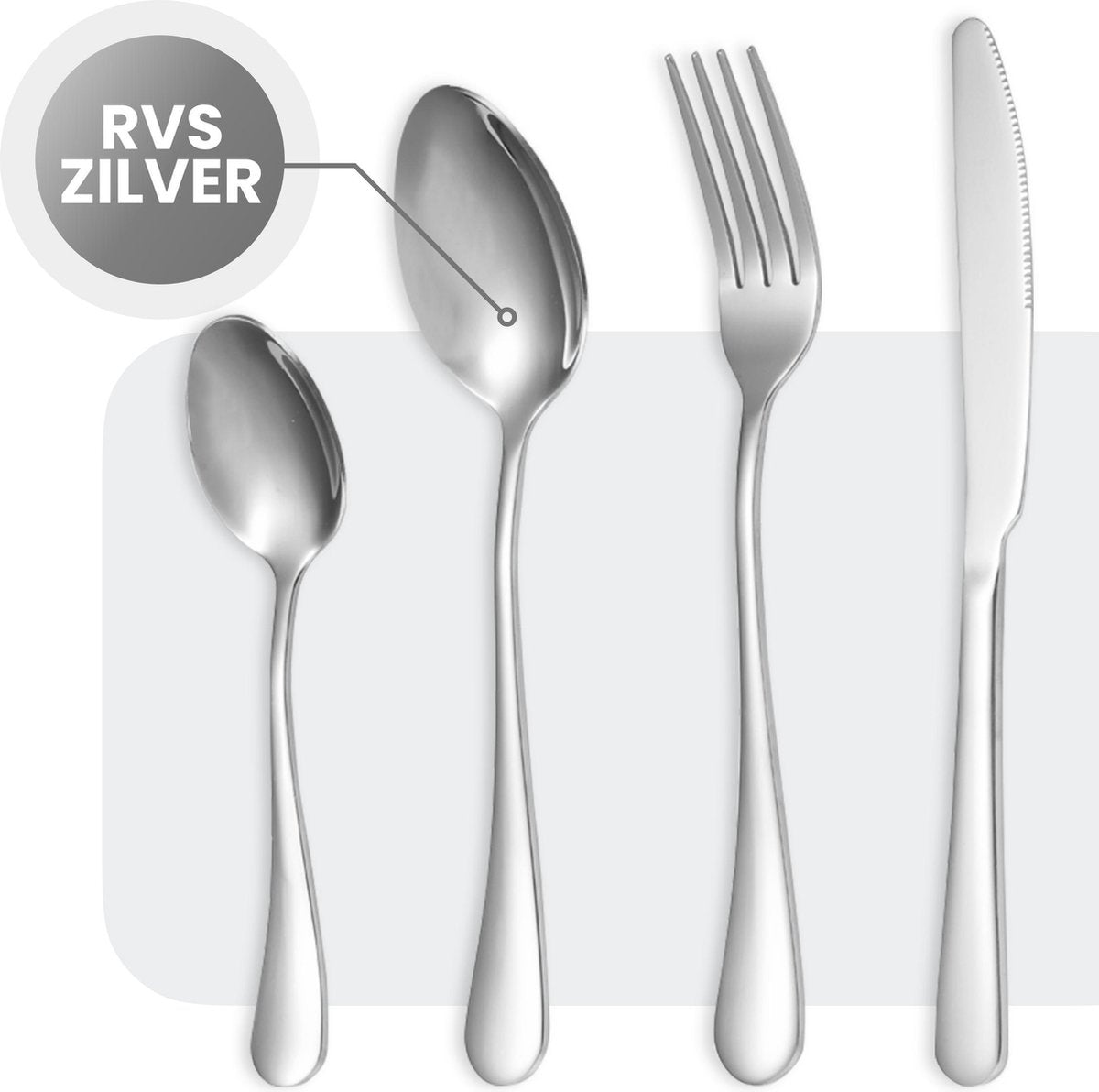 Hescom 24-delige Bestekset van Roestvrij Staal - 6 personen - Bestek set met Vorken