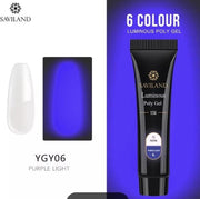 Polygel - Color Glow In The Dark Purple Light - Polygel nagels - 15 gram