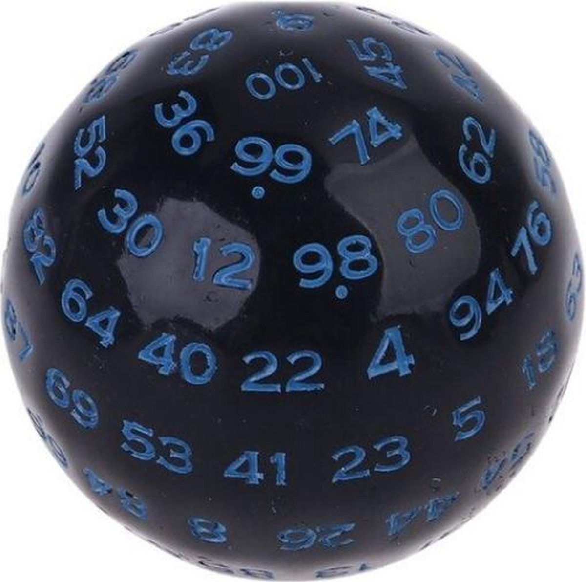 D100 dobbelsteen / D100 Dice / Polydice | dungeons and dragons dnd dice | D&D Pathfinder RPG DnD | Zwart - blauw