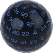 D100 dobbelsteen / D100 Dice / Polydice | dungeons and dragons dnd dice | D&D Pathfinder RPG DnD | Zwart - blauw