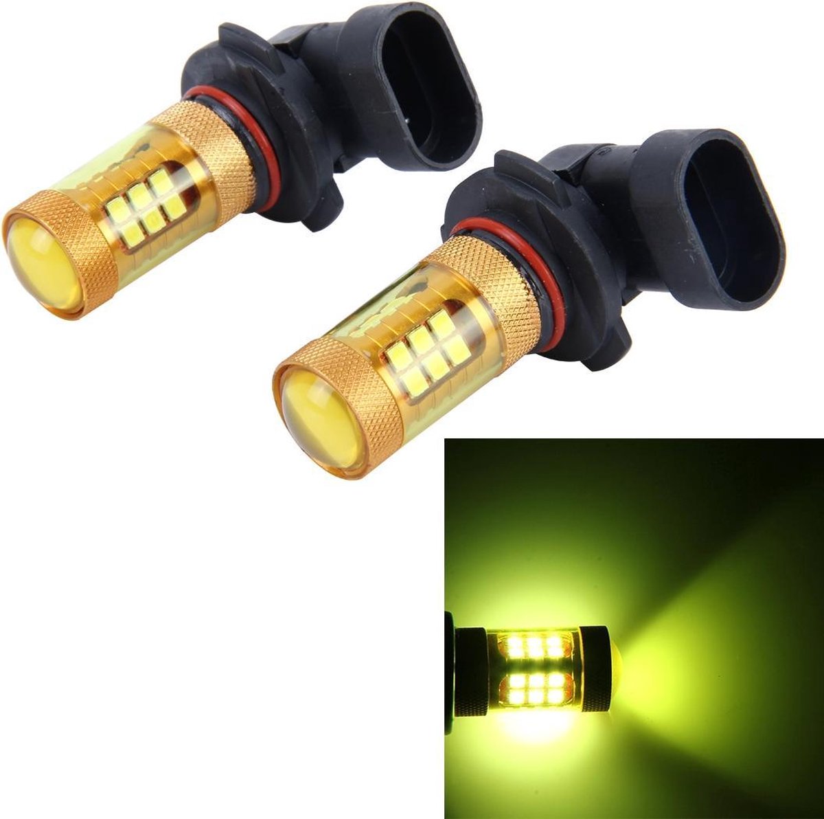 2 stuks 9006 10W 1000 LM mistlampen voor auto's met 28 SMD-3030 LED-lampen