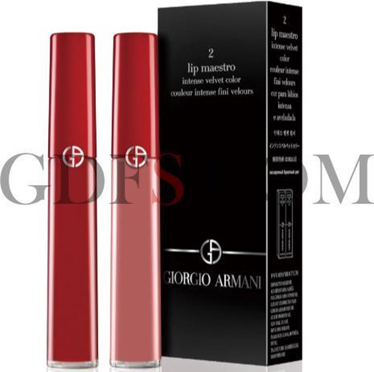 Giorgio Armani Lip Maestro vloeibare lippenstiftset 2x - 400 rood
