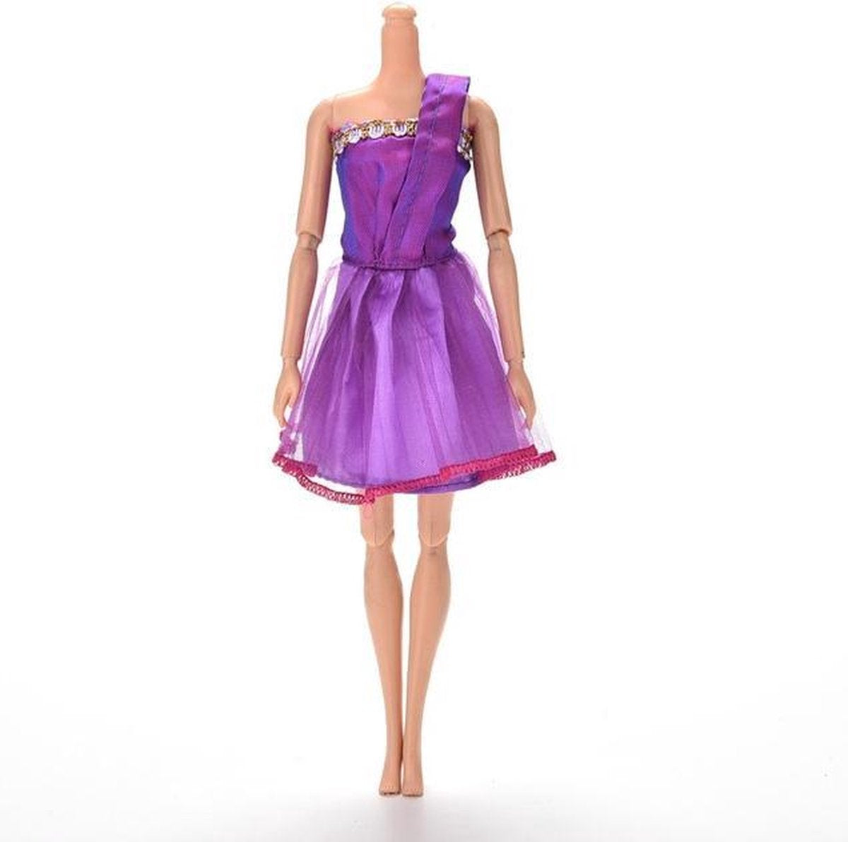 Korte Paarse jurk voor de Barbie pop