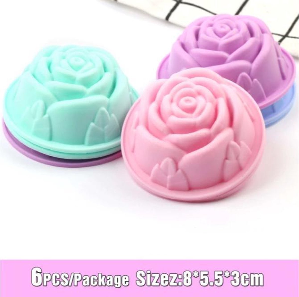 6 stuks Siliconen Cupcake Vormen