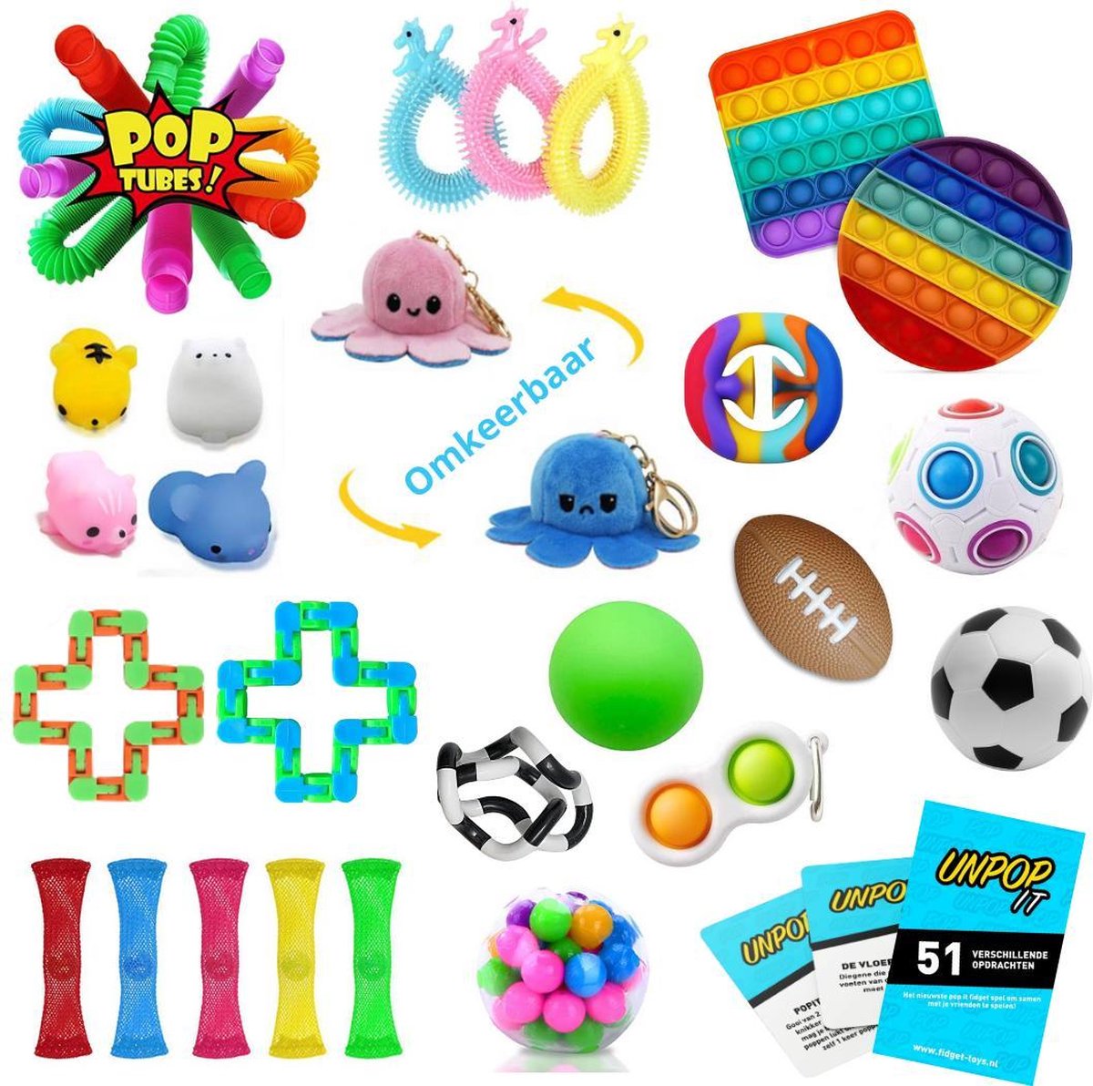 ZTWK Fidget Toys Pakket - 31 Toys Set - Fidget Cube - Fidget Pop It