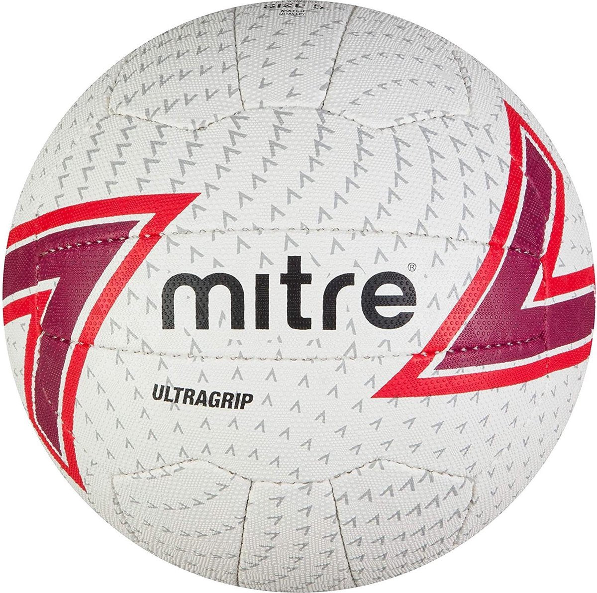 Mitre Netbal Ultragrip Rubber Wit/paars/rood Maat 5