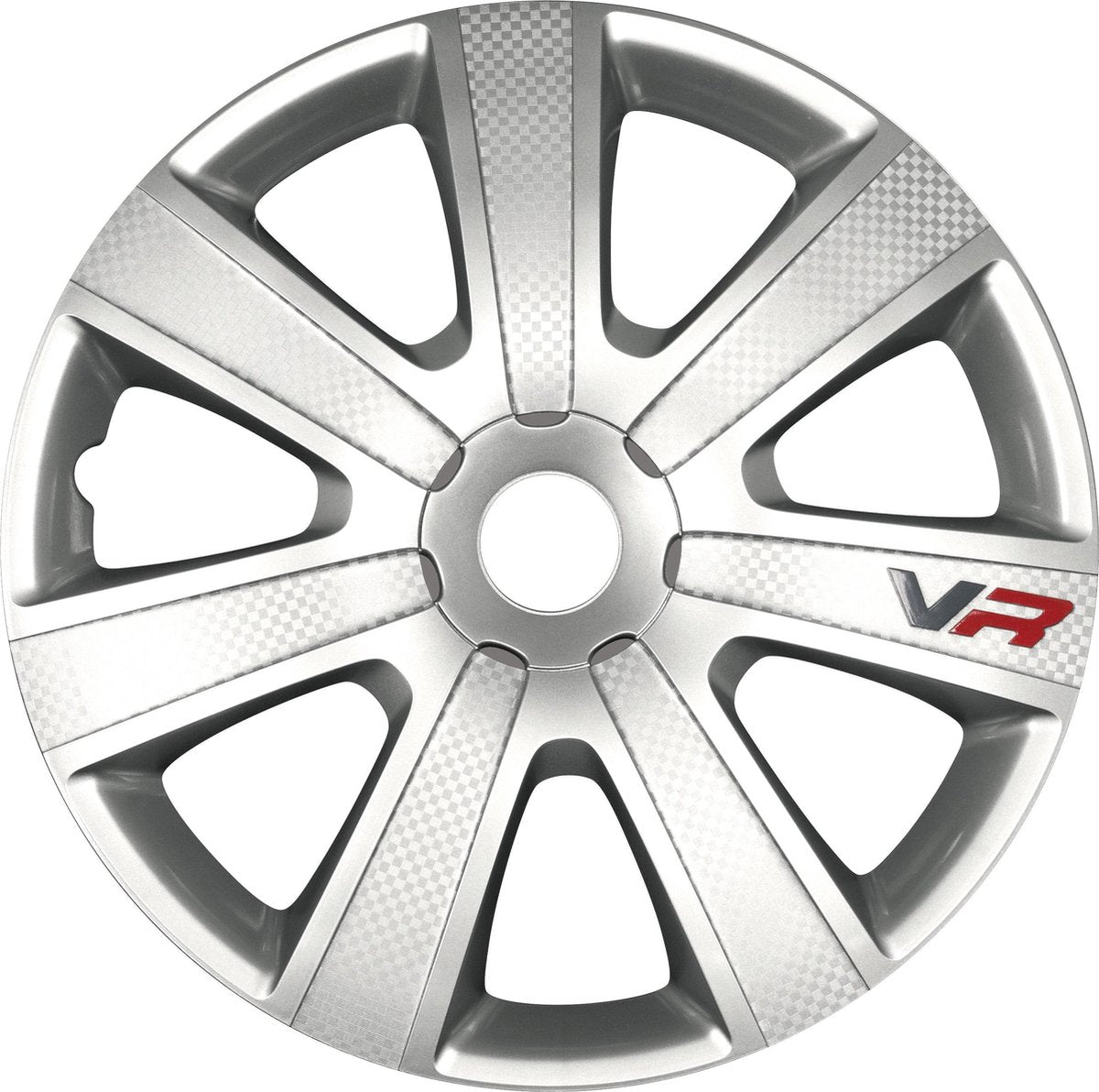 "Wieldoppen 13 inch 4 stuks  VR Carbon zilver wieldoppenset 13"""