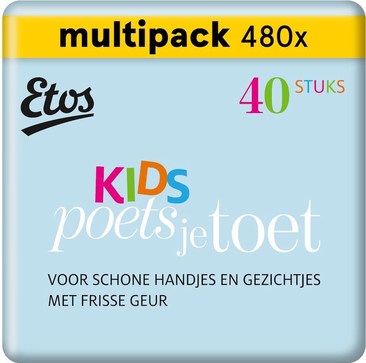 Etos Kids Poets Je Toet vochtige doekjes  480 stuks (12 x 40 stuks)
