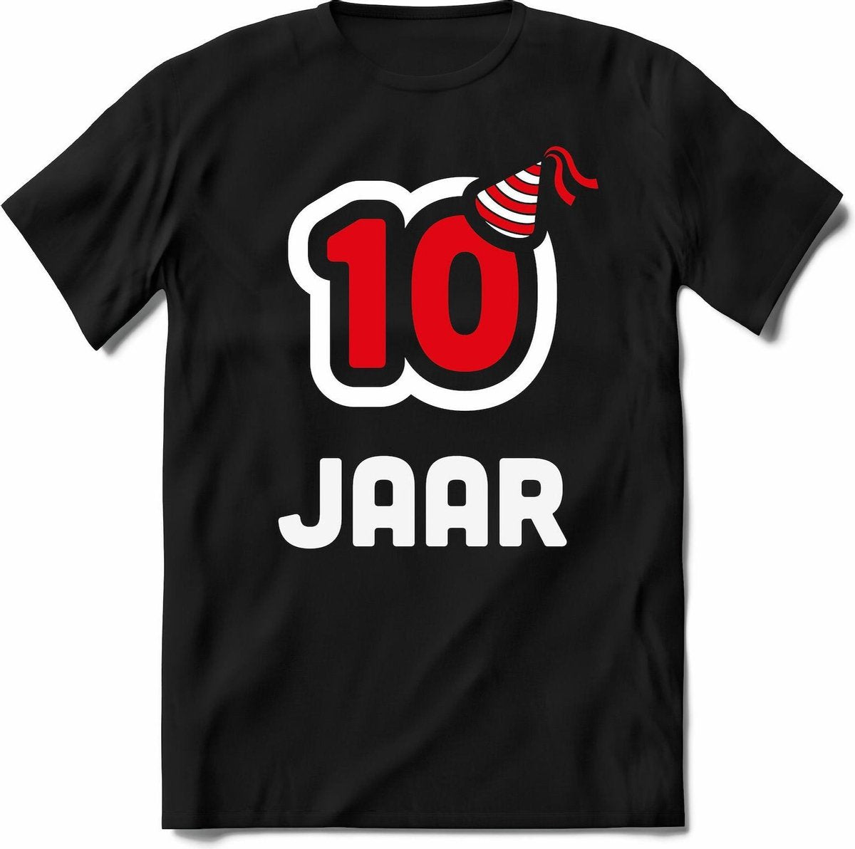 10 Jaar Feest kado T-Shirt Heren / Dames - Perfect Verjaardag Cadeau Shirt - Wit / Rood - Maat S