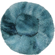 BEESSIES® donut hondenmand/kattenmand 60 cm - Petrol donkerblauw tie dye - huisdierbed hond kat mand