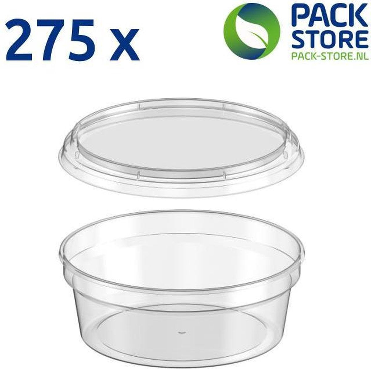 275 x Plastic sealbakjes rond (Ø122mm) - Inhoud 350ml - Transparant met deksel - Geschikt voor diepvries