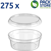 275 x Plastic sealbakjes rond (Ø122mm) - Inhoud 350ml - Transparant met deksel - Geschikt voor diepvries