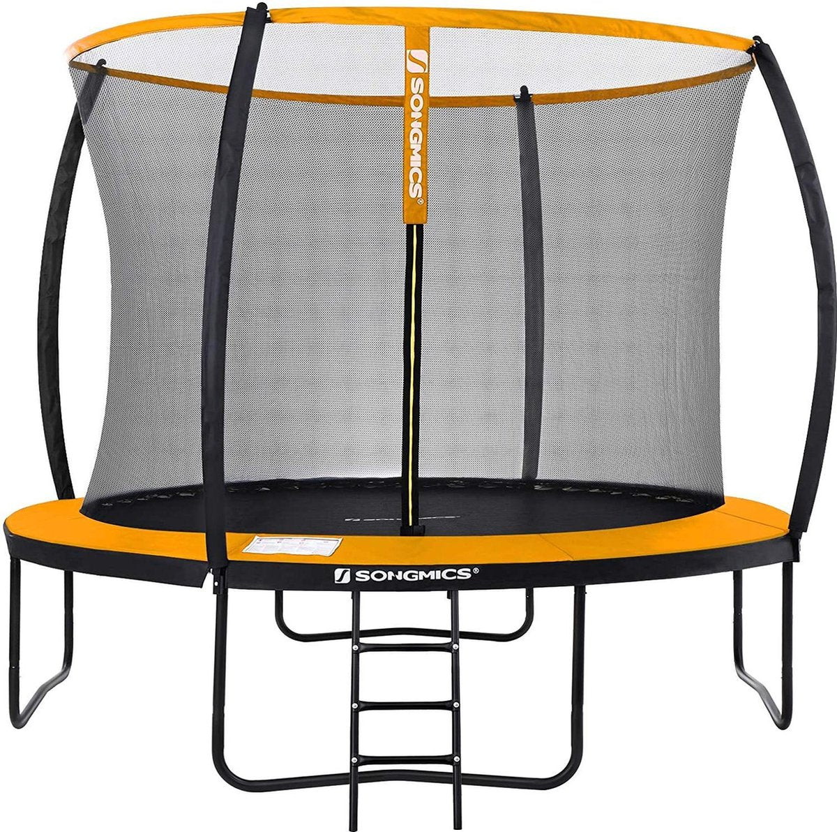 Nancy's Santee Trampoline - Tuintrampoline - Rond - Veiligheidsnet - Ladder - Boogstokken - Veiligheidstest - Zwart - Oranje - 366 cm