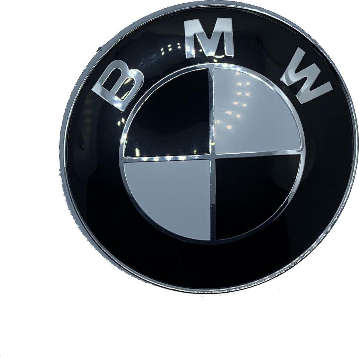 BMW logo / embleem voor motorkap en kofferklep - 82mm - zwart/wit - 51148132375
