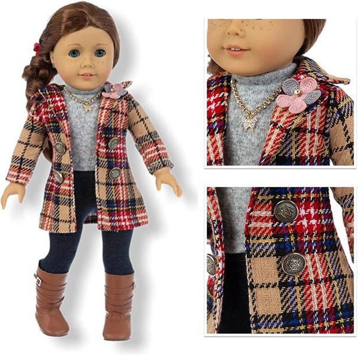 Poppenkleding meisje - Kleertjes geschikt voor o.a. BABY born - Poppenkleertjes 43 cm - Elegant 3-delig setje