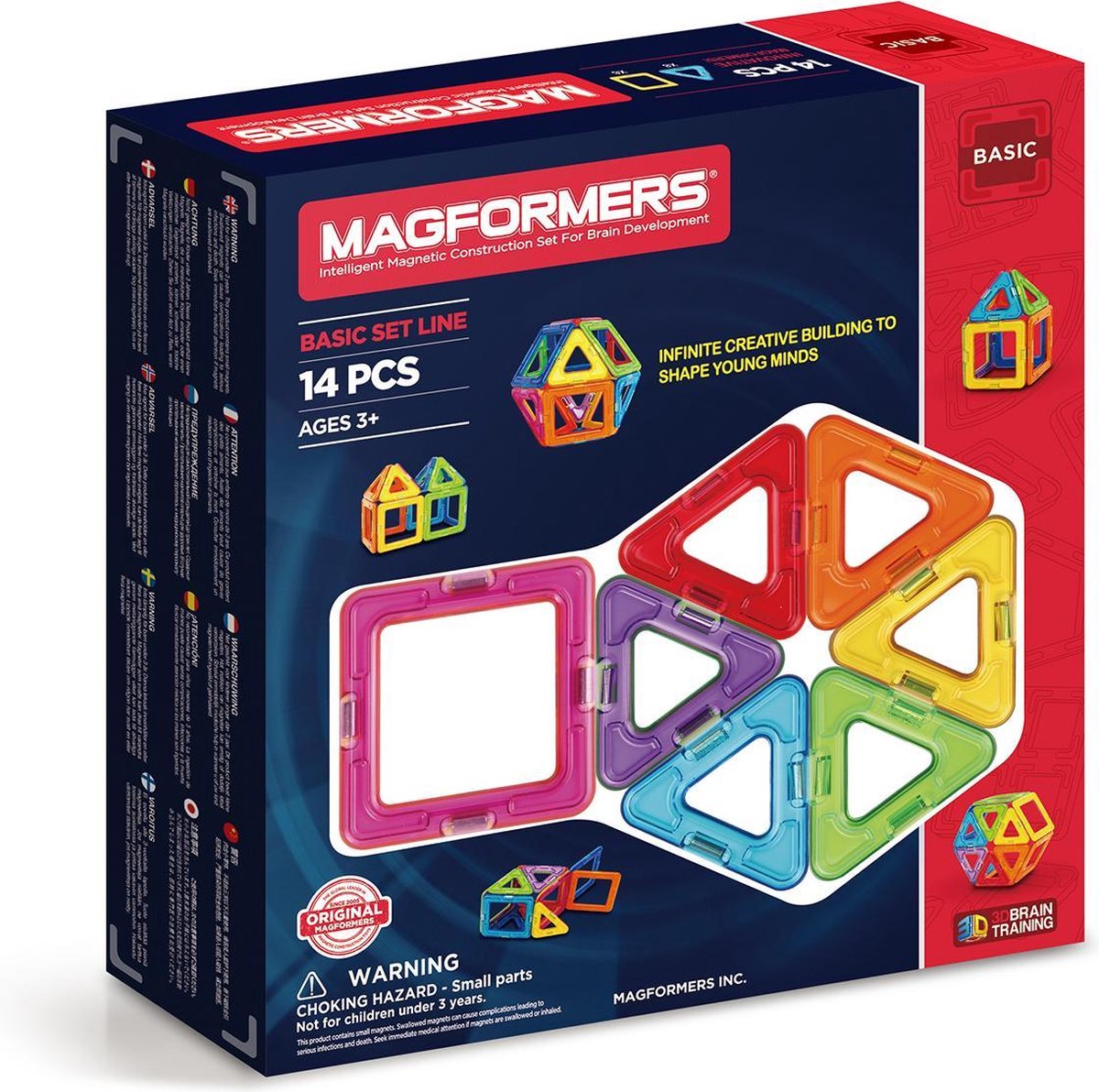 Magformers Basic Set Line - 14 Onderdelen - Magnetisch speelgoed