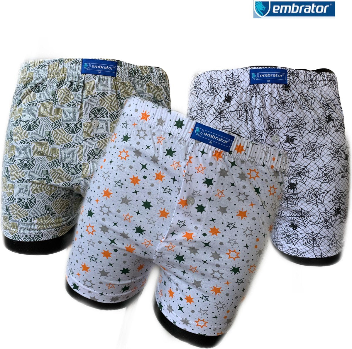 Embrator 3-pack mannen Boxershort Loose Fit katoen 3XL (317)