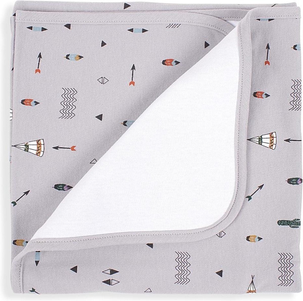 Interbaby Babydeken Tipi 78 X 78 Cm Katoen Grijs