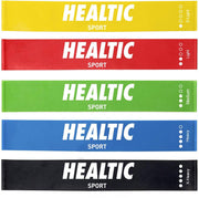 Healtic - Weerstandsbanden Set - 5 stuks - Met eBook & Handleiding - Speciale vrouwen set - elastiek band fitness - Fitness Elastieken Fitnessbanden 
