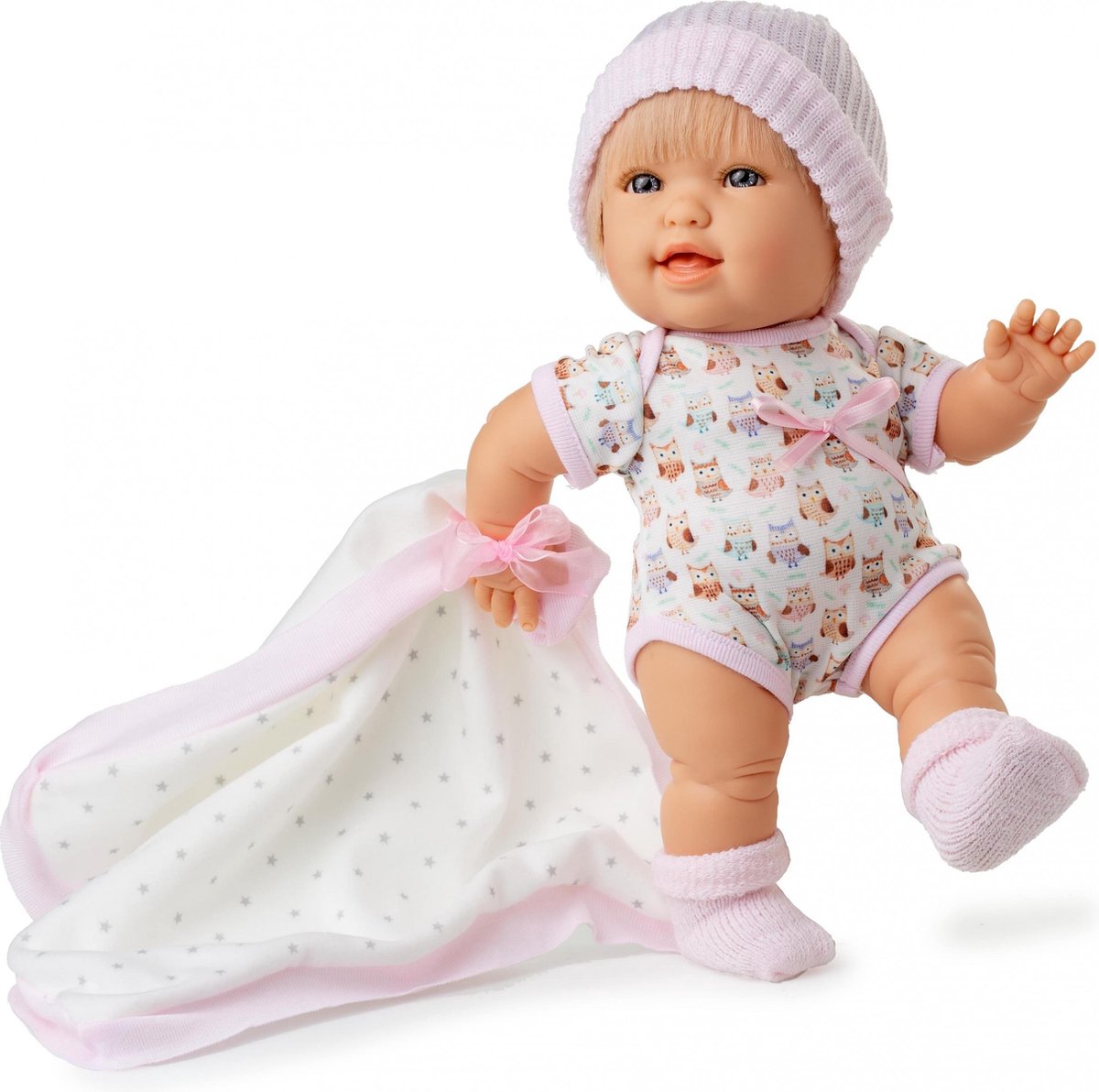 Berjuan Babypop Andrea Meisjes 32 Cm Vinyl/wol Roze 6-delig