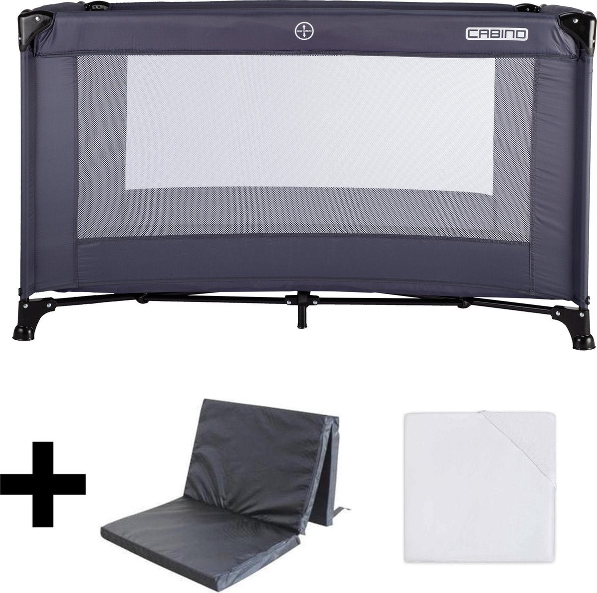 Cabino Campingbedje Supreme Inclusief Matras & Hoeslaken - Grijs