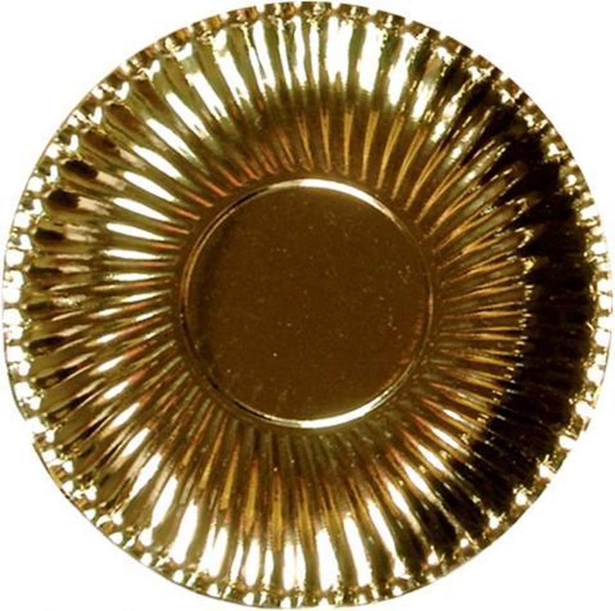 50x Platte kartonnen bordjes Metallic goud 23 cm - Wegwerpborden van karton - Feestbordjes - Feestartikelen tafeldecoratie