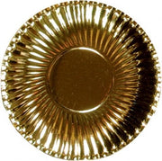 50x Platte kartonnen bordjes Metallic goud 23 cm - Wegwerpborden van karton - Feestbordjes - Feestartikelen tafeldecoratie