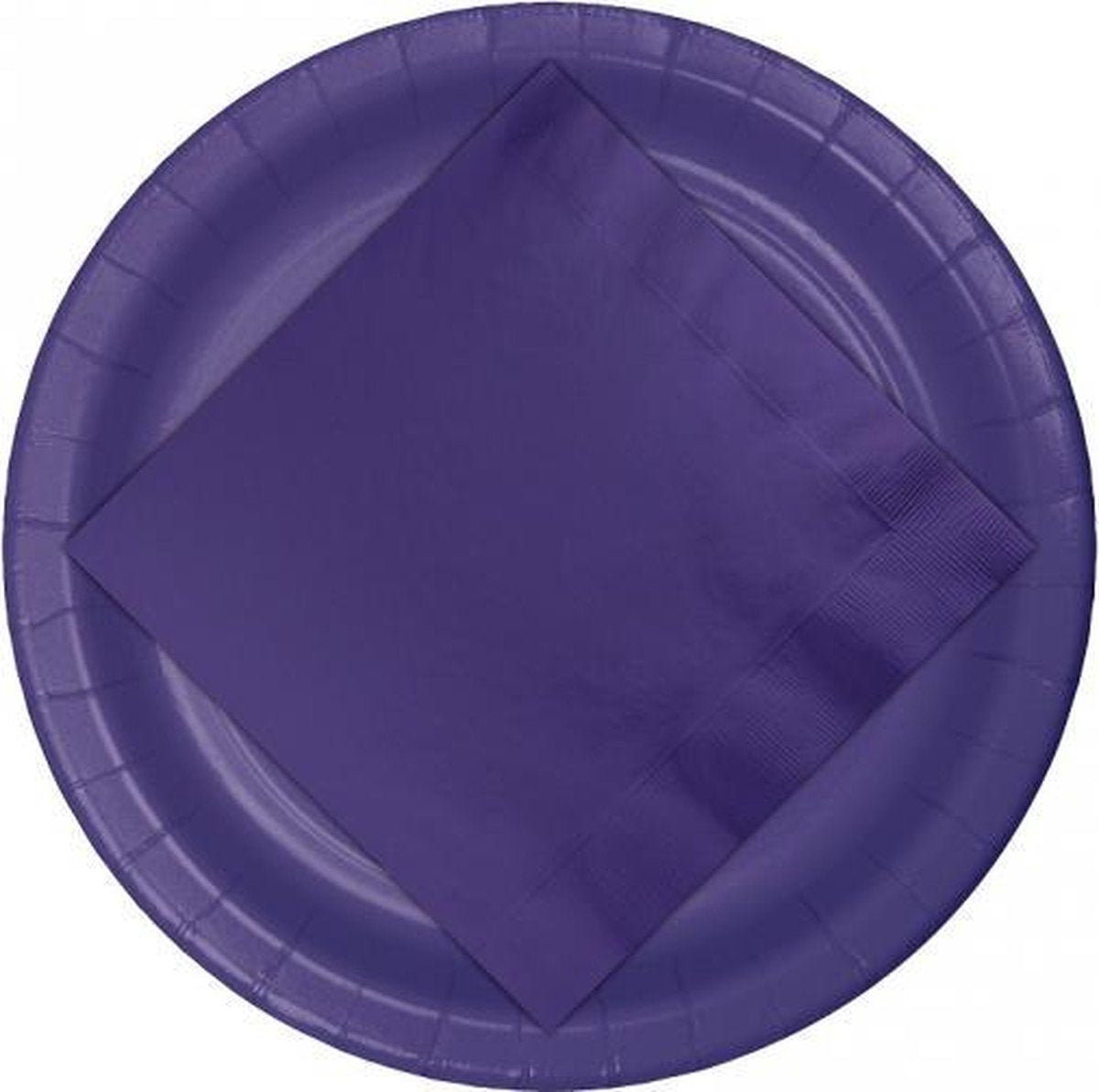 32x Kartonnen bordjes paars 23 cm - Wegwerpborden van karton - Feestbordjes - Feestartikelen tafeldecoratie
