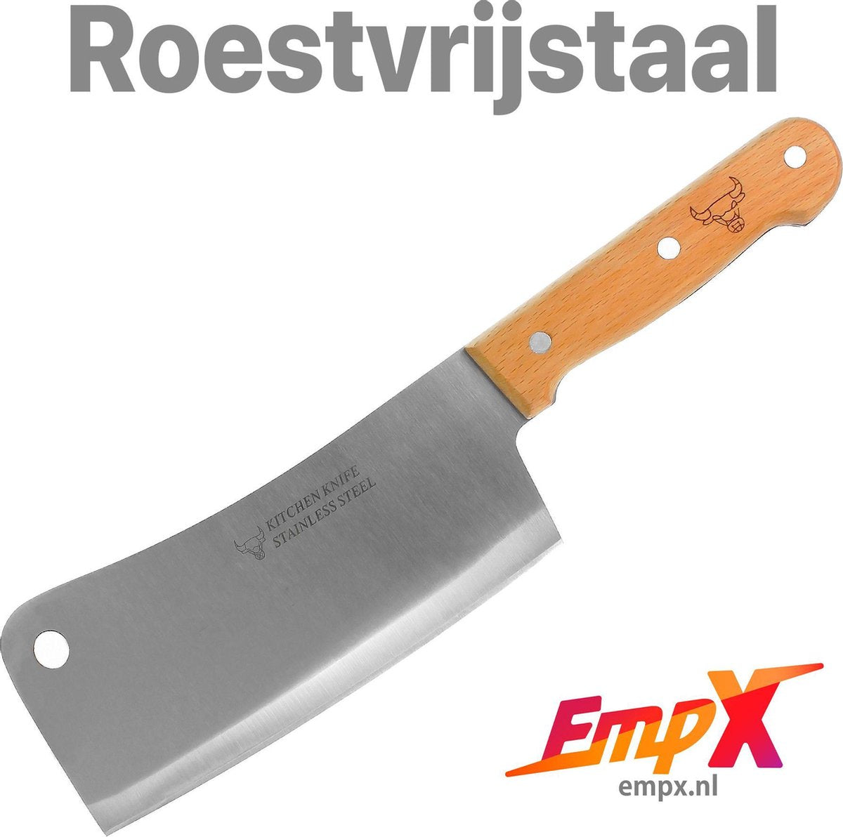 Professionele Hakmes | Hakmes voor vlees | Roestvrij Staal  | Hardhout Handgreep Roestvrijstaal  | Hakmessen | Hakmes slager