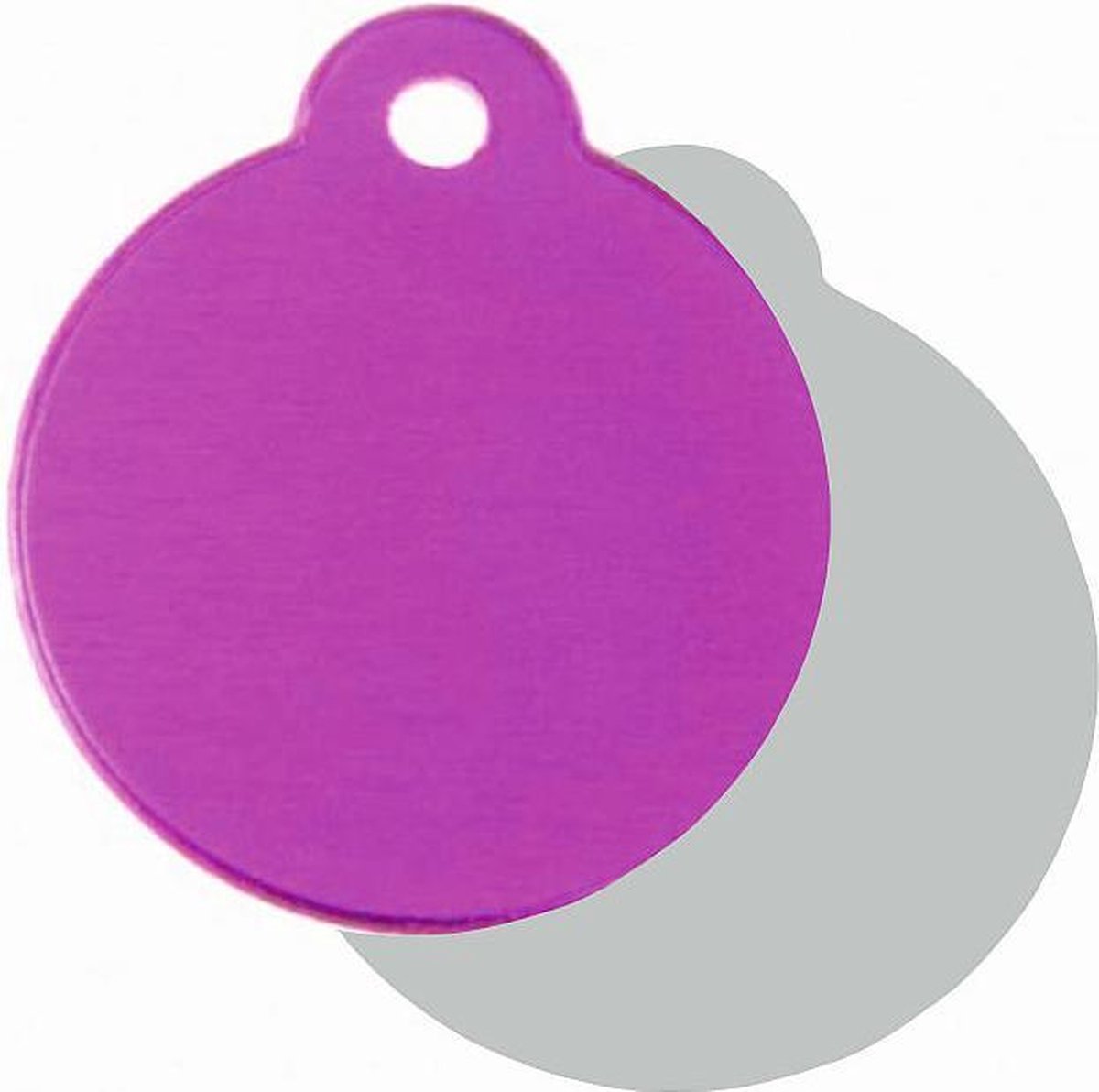 Hondenpenning Rond met lus roze | 2 zijden graveren | Ø 27 mm