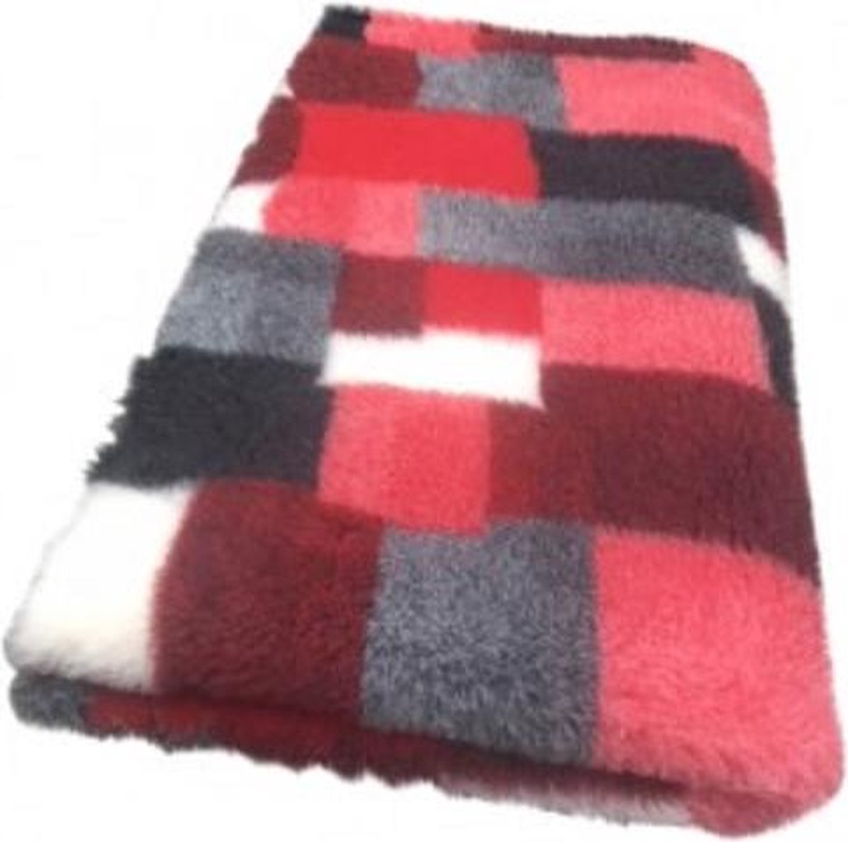 2 Stuks - Vetbed - Dierenmat - Dierenkleed - Hondenkleed - Patchwork Rood Latex Anti Slip 75 x 50 cm - Machine wasbaar