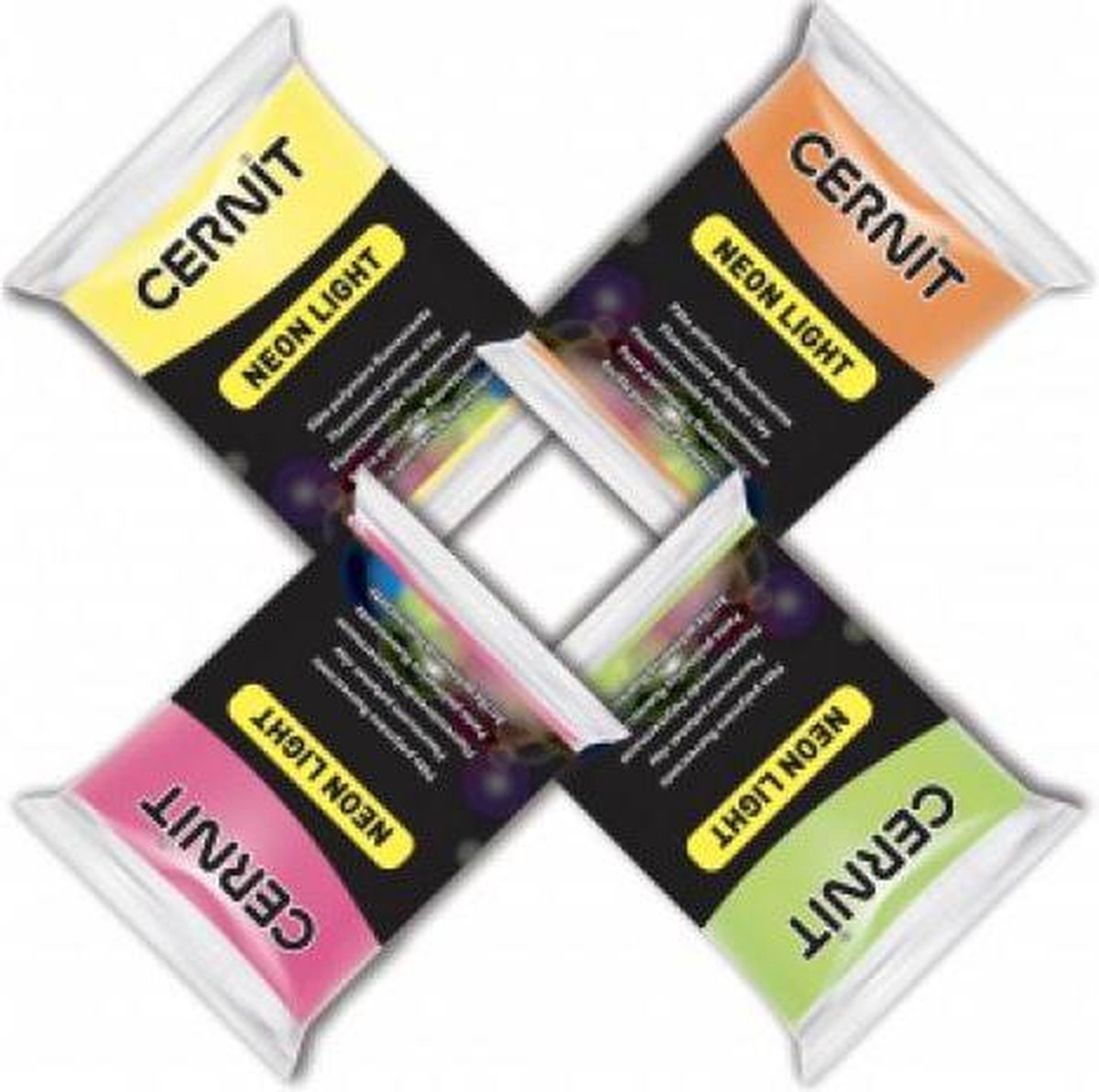Cernit klei Neon 4stuks