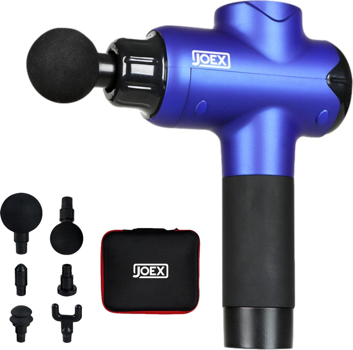 Joex® Professionele Massage Gun - Sport en Relax Massage - Vermindert spierpijn en voorkomt blessures - Krachtige accu - Blauw