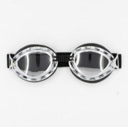 Chrome steampunk motorbril helder glas