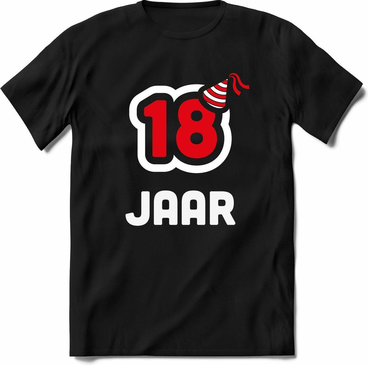18 Jaar Feest kado T-Shirt Heren / Dames - Perfect Verjaardag Cadeau Shirt - Wit / Rood - Maat L